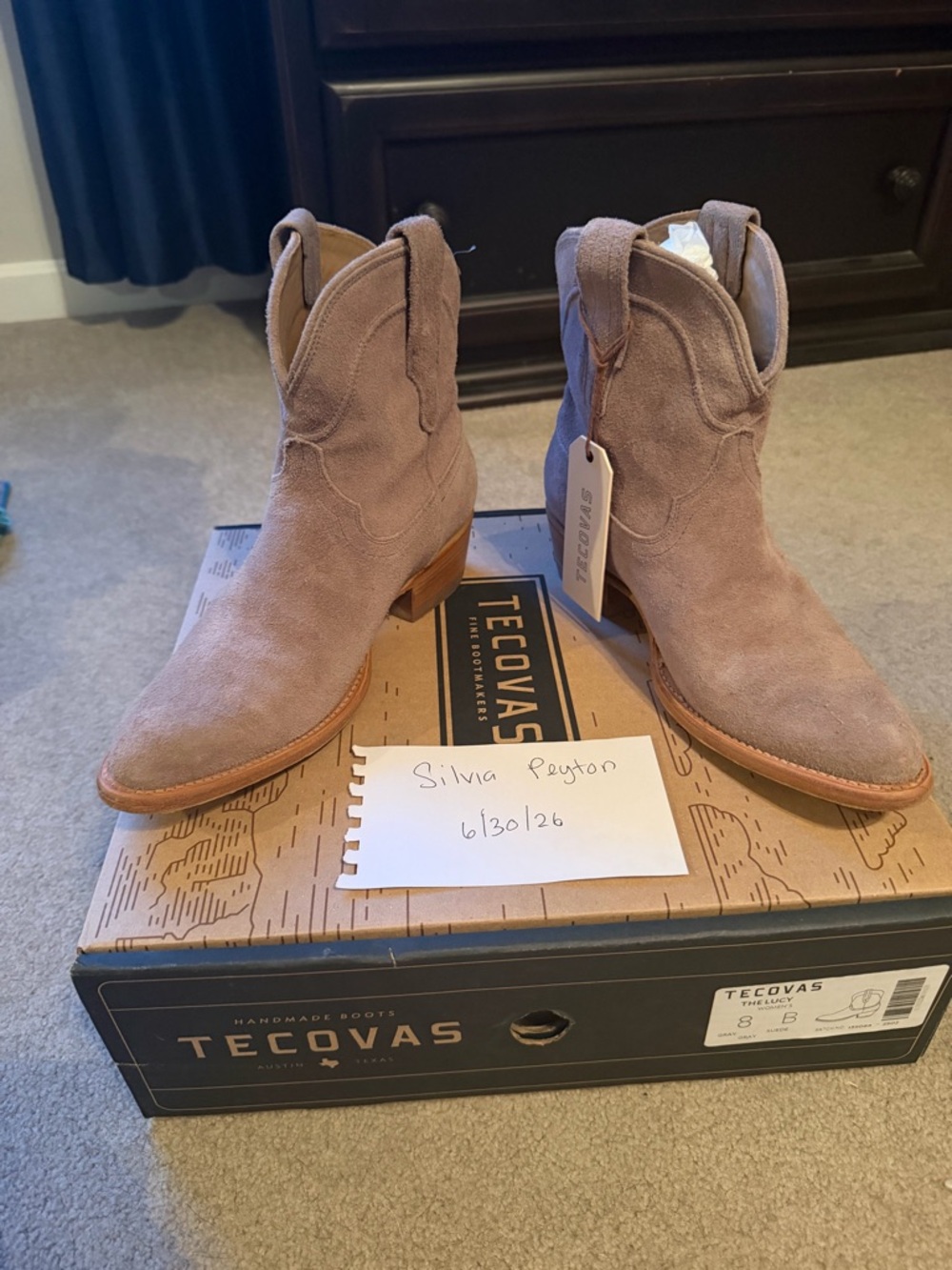 Tecovas The Lucy Grey Suede Boots
